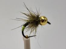 Size 16 Tungsten Quill Olive Grayling Chartreuse But Barbless