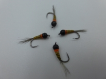 Size 12 Tungsten Quill Yellow Perdigon Barbless