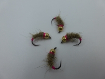 Size 18 Tungsten Hare,s Ear Pink Barbless