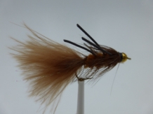 Size 10 Wooly Bugger Brown Rubber Legs Bead Head