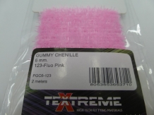 Gummy Chenille 6 mm - 123 Fluo Pink