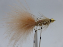 Size 10 Wooly Bugger Tan Rubber Legs Bead Head