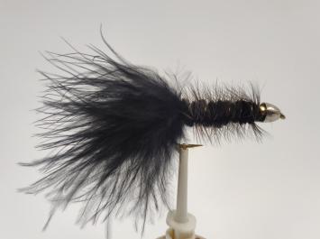 Size 8 X-Heavy Wooly Bugger Black Tungsten/Conehead Barbless