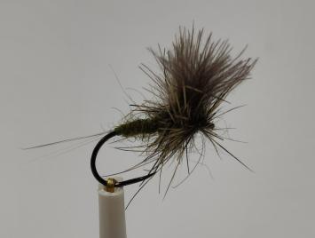 Size 14 Pale V-Wing Waterfly Olive CDC Barbless