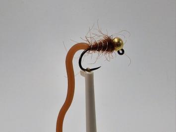 Size 10 Tungsten Squirmy Leg Brown Barbless