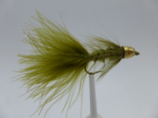 Size 8 Conehead Wooly bugger Olive