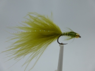 Size 10 Damsel Olive Bead Head Barbless